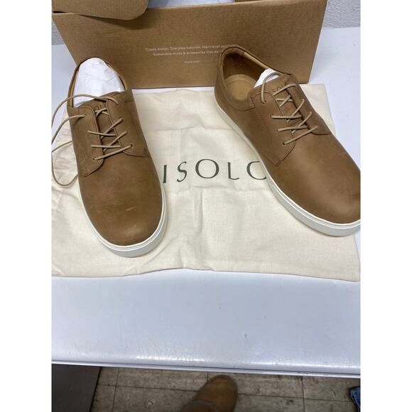 Brand New Nisolo Men's Size 8 Tobacco Brown Diego Everyday Sneaker Shoes - Picture 2 of 7